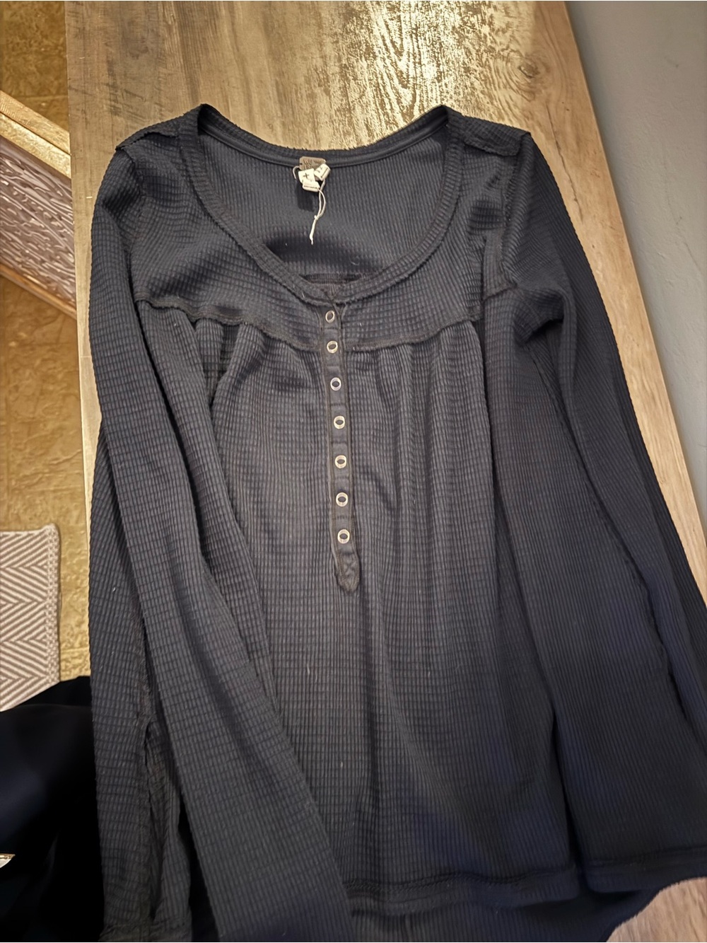 We The Free Black Long-Sleeve Henley Top - Picture 2 of 7